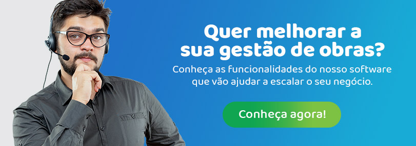 Banner clicável para conhecer nossas funcionalidades e melhorar a gestão de suas obras